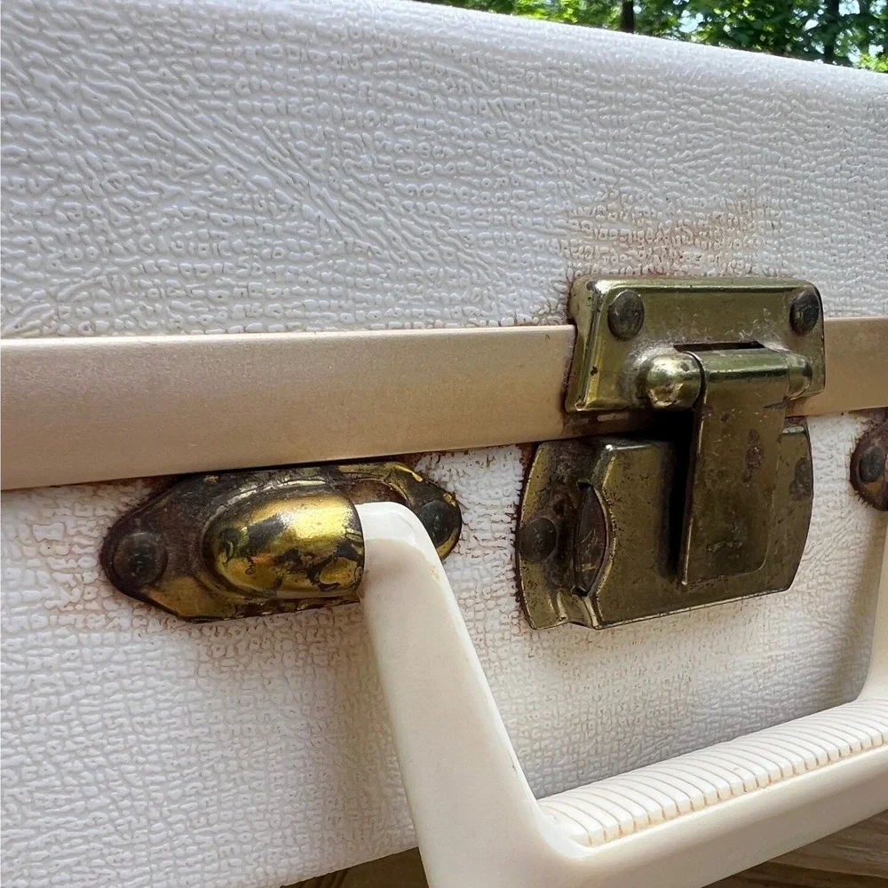 Hair Dryer Dominion 1960s‎ Portable Vanity Case White Floral Bonnet Vintage Tool
